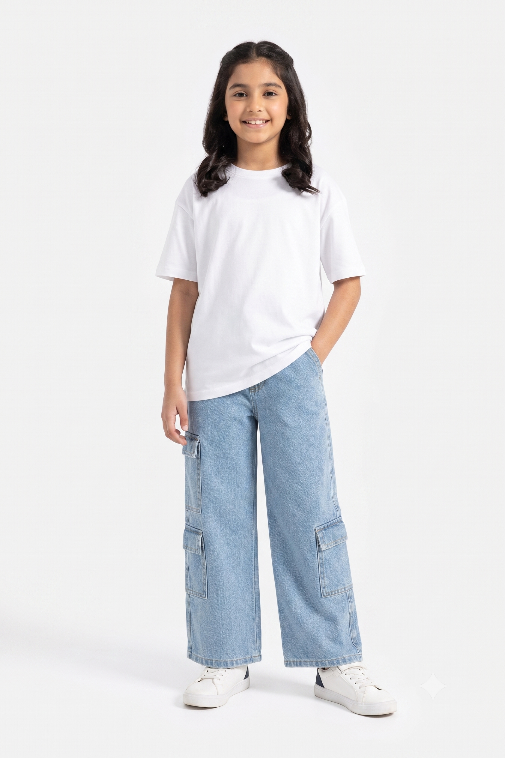 Sky Blue Cargo Jeans