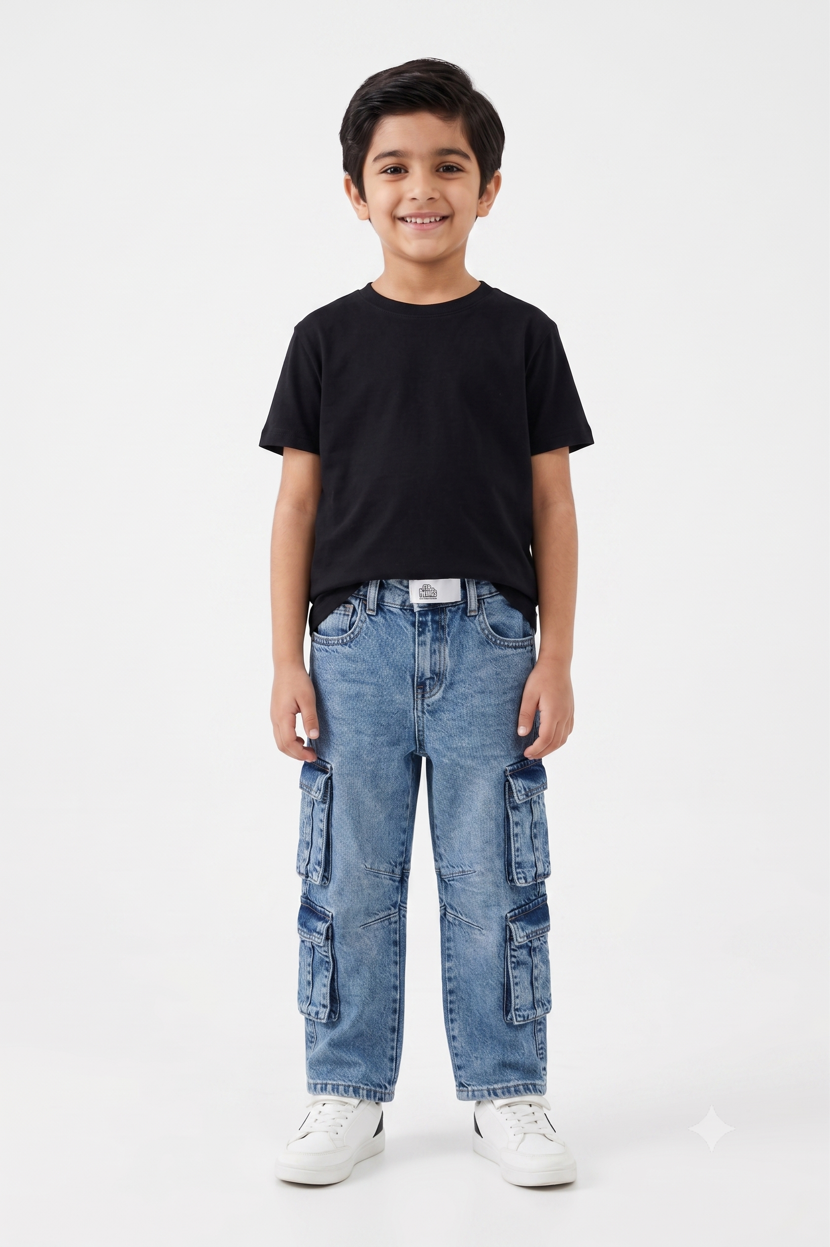 Boys Denim 4 Pocket Cargo Jeans