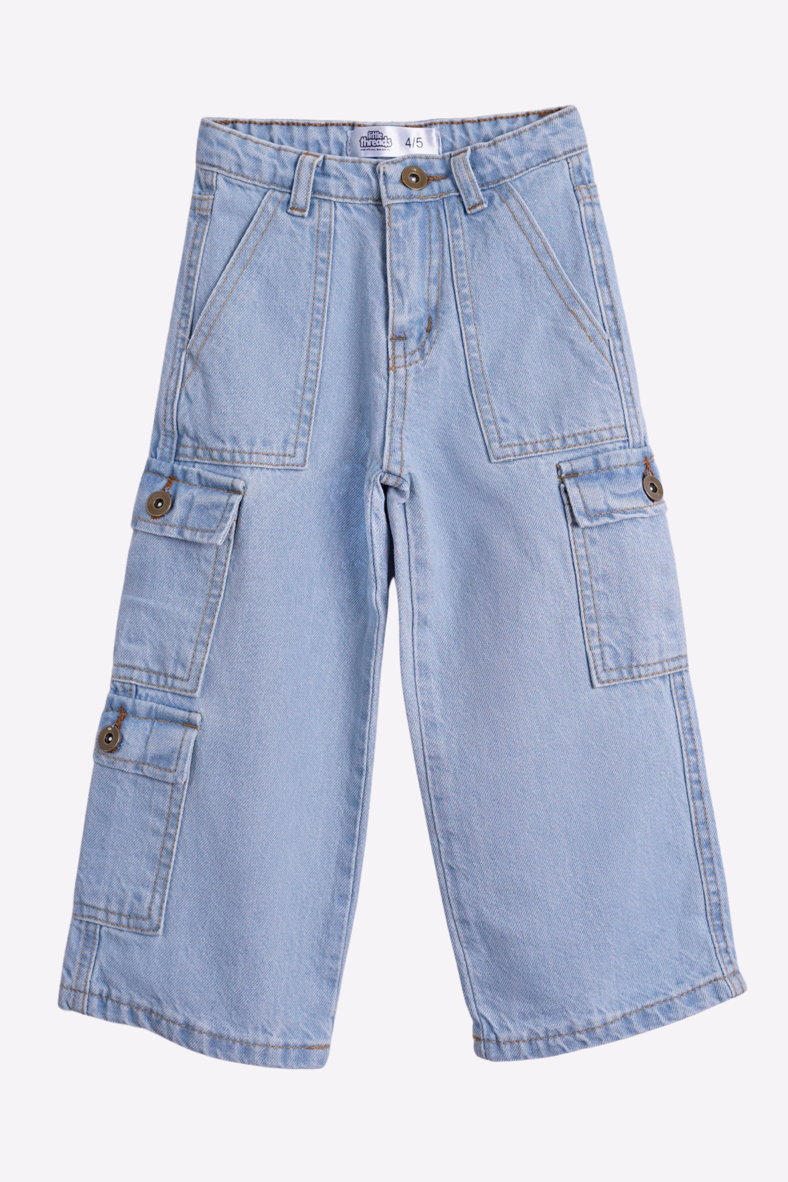 Sky Blue Cargo Jeans