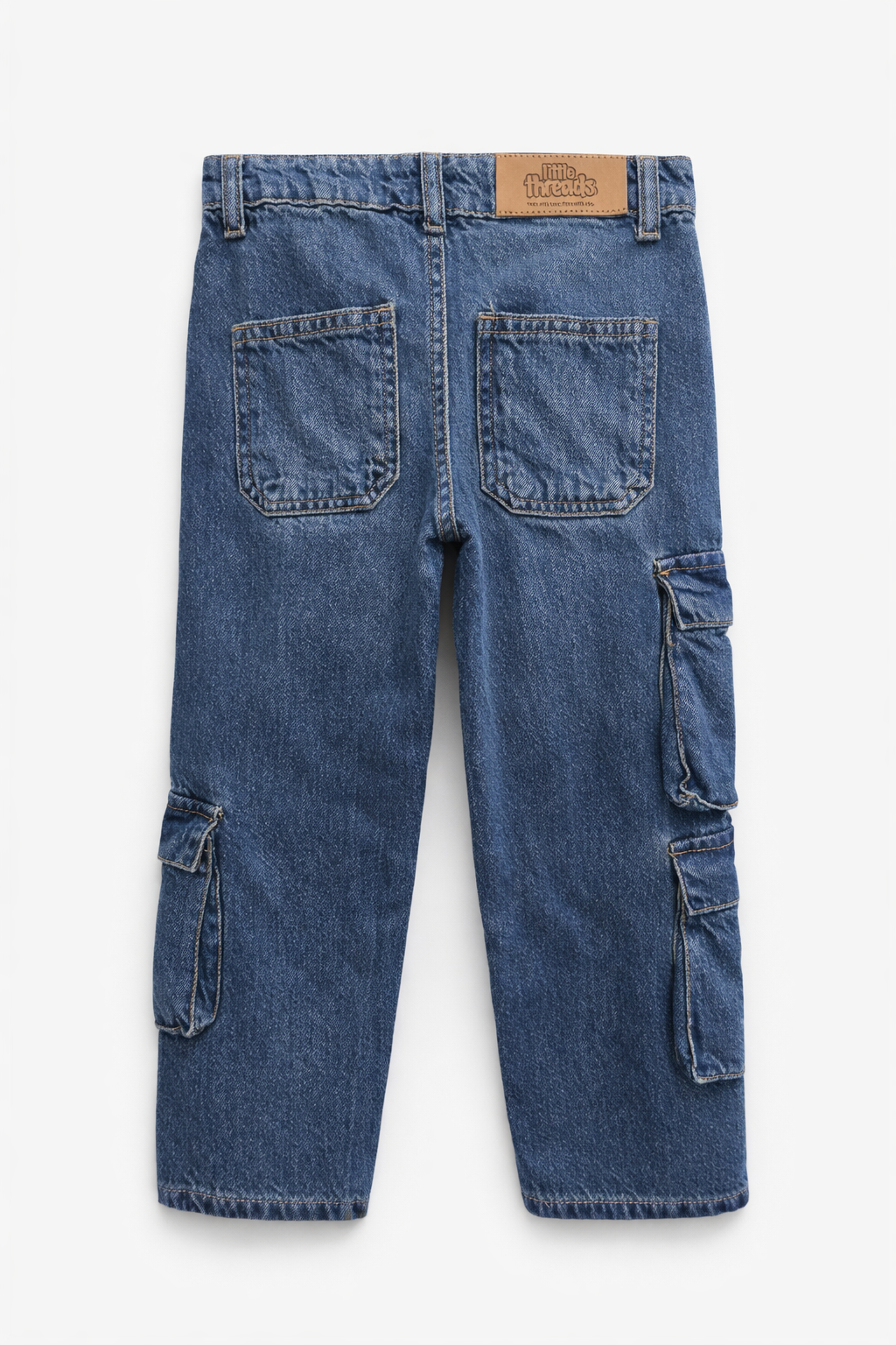 Boys Denim Blue 3 Pocket Cargo Jeans