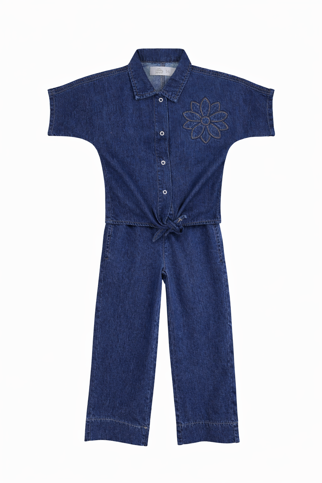 Girls Denim Embroidered Co-ord Set