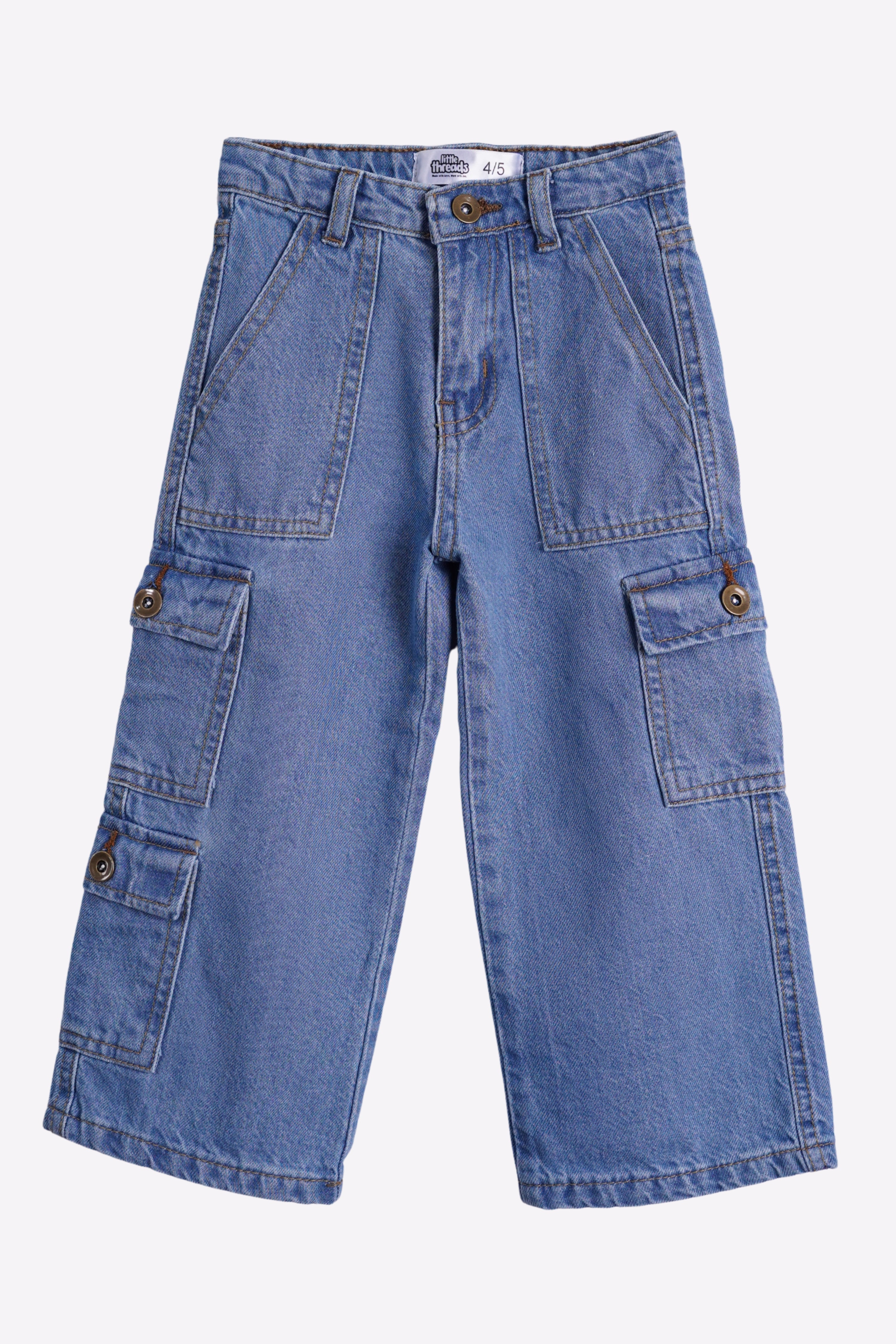 Denim Blue Cargo Jeans