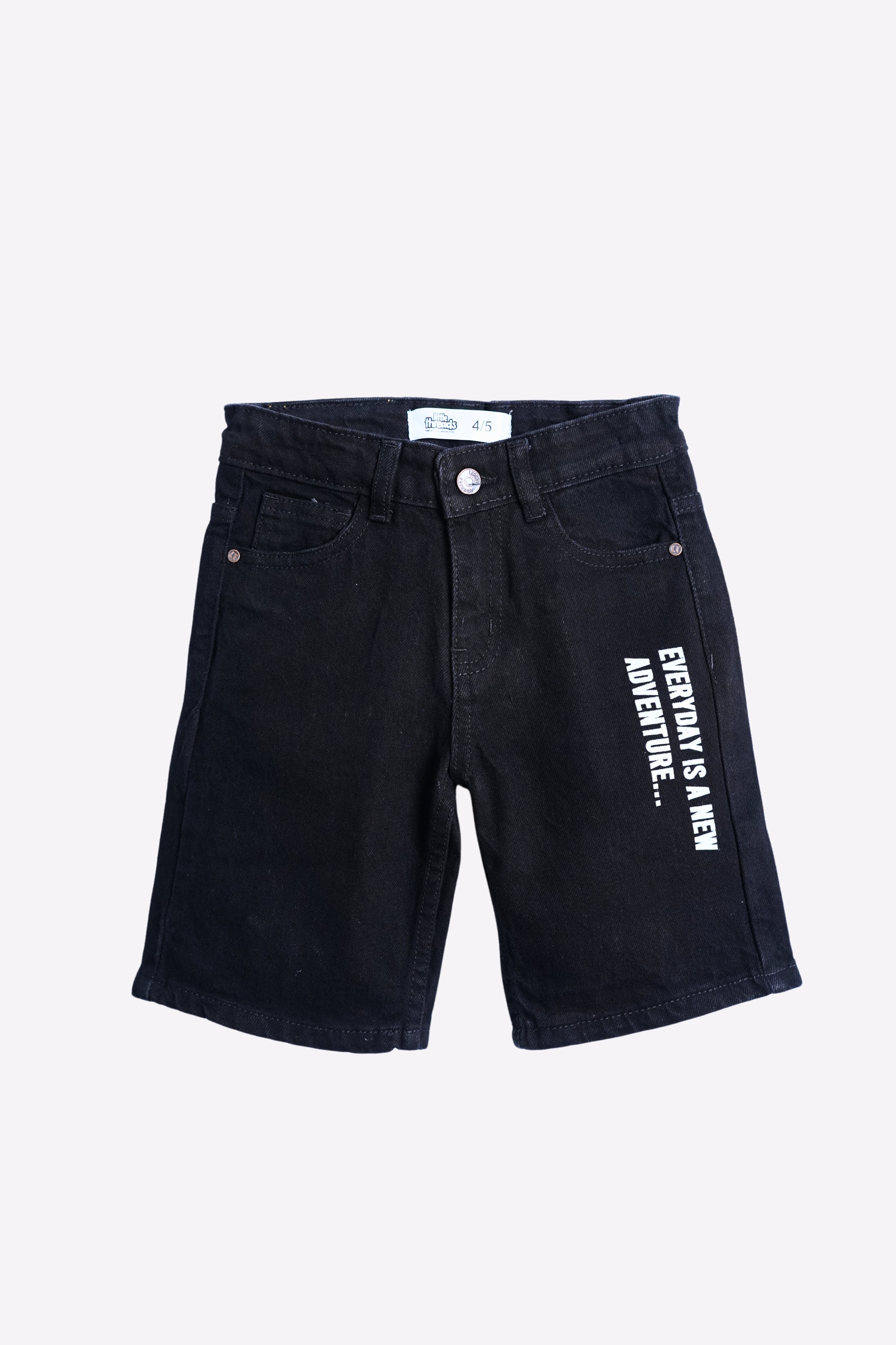 Boys Black Summer Shorts – Printed Design for Warm Days