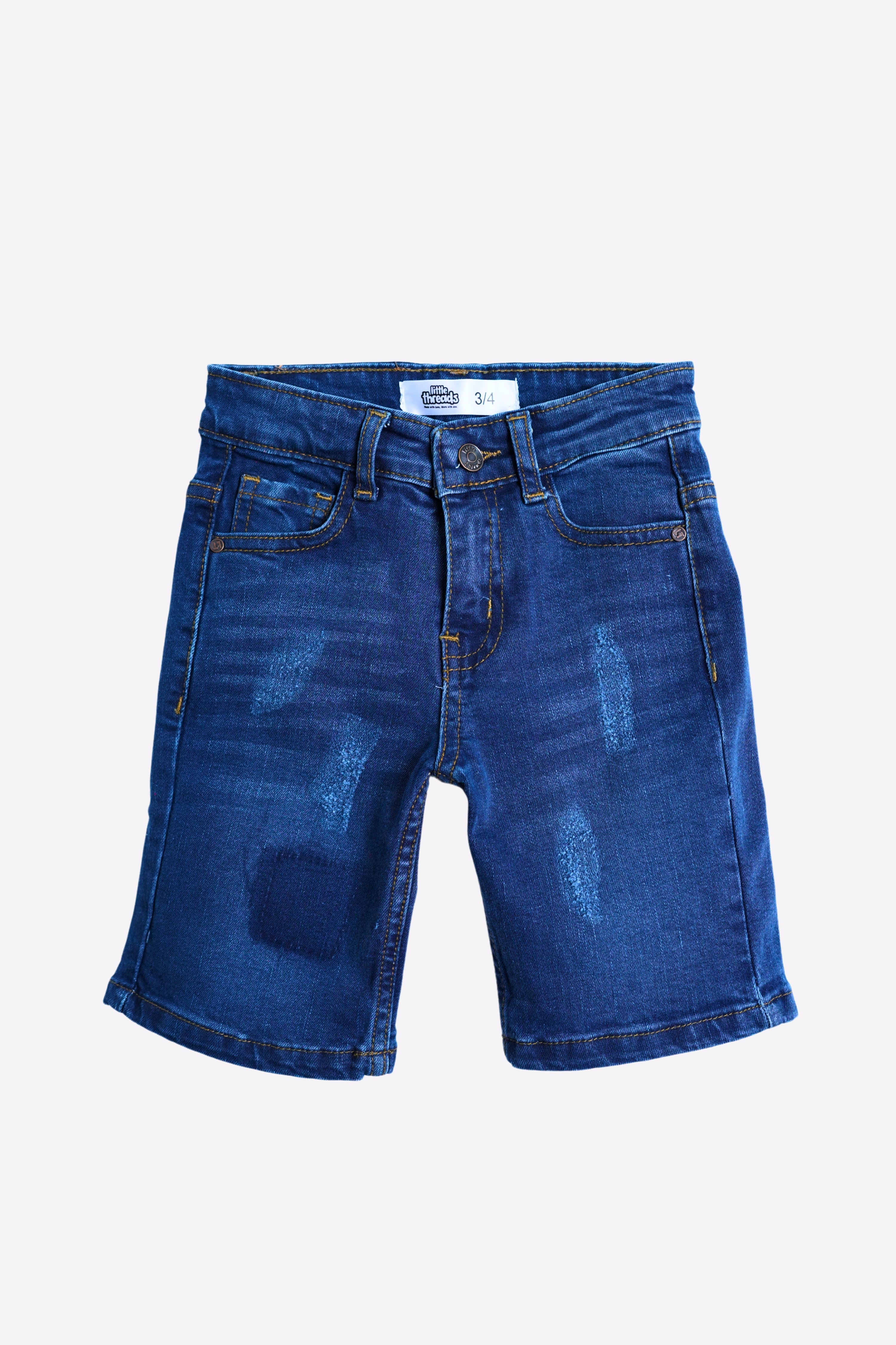 Boys Ripped Mid Blue Shorts – Trendy & Comfortable