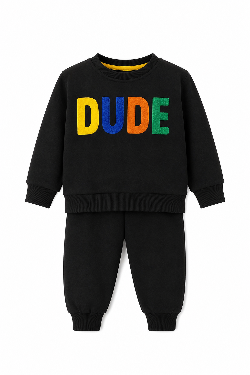 Premium Quality "DUDE" Towel Embroidery Fleece Suit