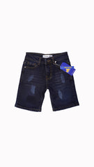 Boys' Ripped Deep Blue Shorts – Trendy & Comfortable - Little Threads